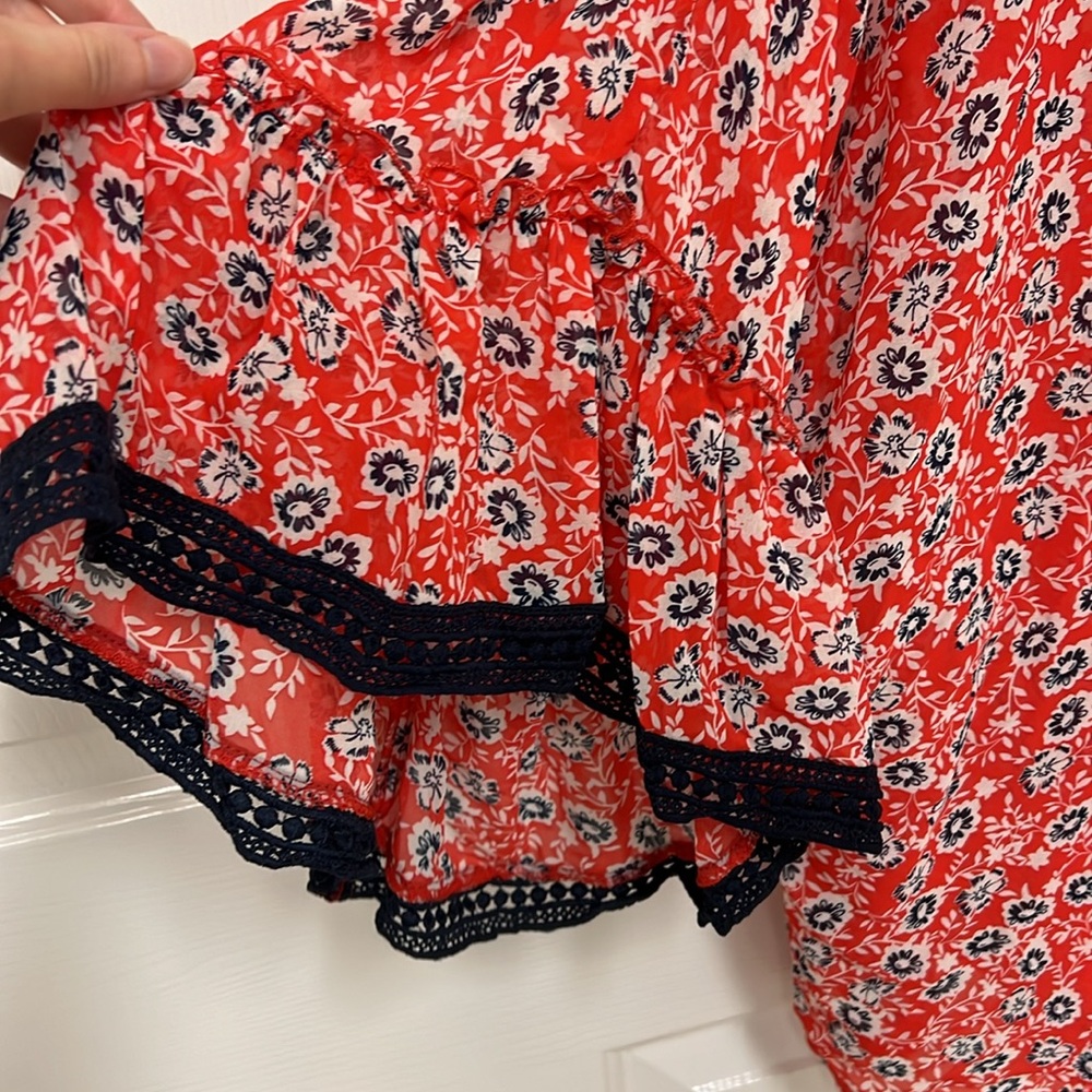 Umgee Red, Navy and White kimono Plus Sizes - Picture 3 of 6